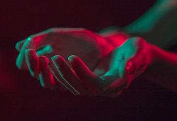 open hand of a girl