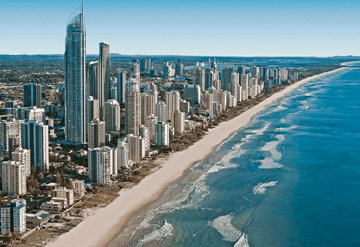 beach with high buildings